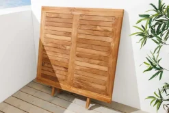 Massiver Esstisch EMPIRE TEAK 100cm natur Teakholz klappbar