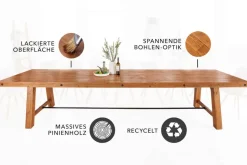 Massiver Esstisch FINCA 300cm vintage braun recyceltes Pinienholz