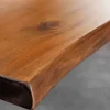 Massiver Esstisch GENESIS 160cm braun Akazienholz schwarz X-Gestell Baumkante