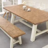 Massiver Esstisch HAMPTONS 200cm hellbraun creme Pinienholz