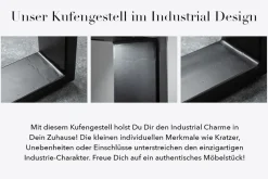 Massiver Esstisch IRON CRAFT 120cm Mangoholz schwarzes Eisengestell Kufe Industrial Design