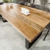 Massiver Esstisch IRON CRAFT 200cm natur Mangoholz Eisen Kufengestell Industrial Design