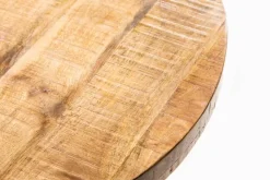 Massiver Esstisch IRON CRAFT 100cm rund natur Mangoholz schwarzes Metallgestell