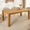 Massiver Esstisch MAKASSAR 160cm natur Mangoholz cream finish lackiert rechteckig