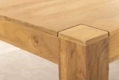 Massiver Esstisch MAKASSAR 160cm natur Mangoholz cream finish lackiert rechteckig