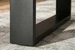 Massiver Esstisch MAMMUT 240cm natur Akazie U-Gestell schwarz Baumkante 5cm Tischplatte