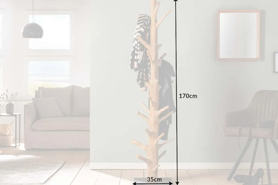 Massiver Garderobenständer TREE NATURE 170cm natur Holz Kleiderständer