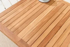 Massiver Gartenbeistelltisch EMPIRE TEAK 50cm natur Teakholz klappbar