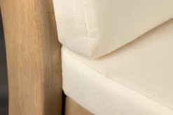 Massiver Gartenstuhl KOPENHAGEN natur Akazienholz beige Outdoor inkl. Kissen