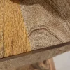 Massiver Hocker TWIST 45cm natur Mangoholz handmade Beistelltisch