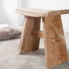 Massiver Hocker ZEN 40cm Teakholz Beistelltisch
