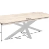 Massiver Industrial Esstisch GALAXIE 160cm Mangoholz sternenförmiges Gestell