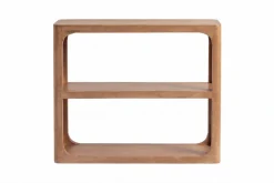 Massiver Konsolentisch ELEMENTS 90cm braun honey finish Mangoholz Regal