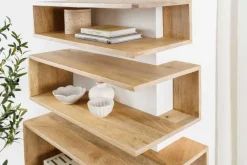Massives 3er Set Wandregale SURREAL 65cm natur Außenecke Mangoholz
