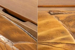 Massives Highboard SNAKE 120cm braun schwarz Mangoholz Schlangen-Design mit aufwendigen 3D Schnitzereien