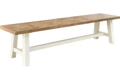 Massive Sitzbank HAMPTONS 200cm hellbraun creme Pinienholz