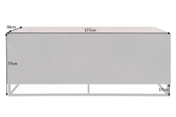 Massives Sideboard CREATIVO 180cm Mangoholz aufwändige 3D Front Retro Design
