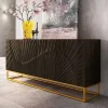 Massives Sideboard SCORPION 180cm schwarz Mangoholz aufwendige 3D Schnitzereien