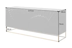 Massives Sideboard SCORPION 180cm schwarz Mangoholz aufwendige 3D Schnitzereien