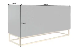 Massives Sideboard SCORPION 140cm schwarz Mangoholz aufwendige 3D Schnitzereien