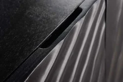 Massives Sideboard SCORPION 180cm schwarz hängend Mangoholz 3D-Design