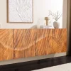 Massives Sideboard SCORPION 180cm braun hängend Mangoholz mit 3D Schnitzereien