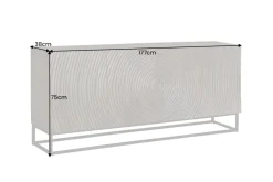 Massives Sideboard ZEN CIRCLES 180cm dunkelbraun Mangoholz 3D-Design