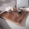 Massives Tablett MAKASSAR 50cm Sheesham smoke finish Servierbrett