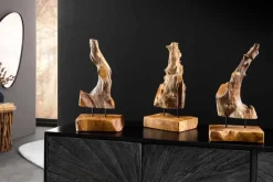 Massives Teakholz Ornament FLAME 30-40cm Treibholz Dekoration