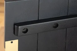 Massives TV-Board GATSBY 160cm schwarz gold Mangoholz Retro Lowboard