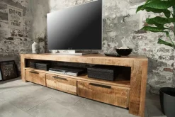 Massives TV-Board IRON CRAFT 170cm Mangoholz Lowboard 3 Schubladen