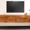 Massives TV-Board SCORPION 200cm braun Mangoholz hängend Lowboard
