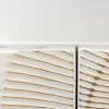 Massives TV-Lowboard GOLDEN SUNSET 180cm weiß gold Mangoholz 3D Schnitzereien Metallfüße