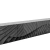 Massives TV-Lowboard SCORPION 200cm schwarz hängend Mangoholz 3D-Design