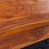 Massives Wandregal MAKASSAR 80cm braun Sheeshamholz stone finish handmade