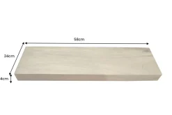Massives Wandregal PURE 60cm Mango natur cream finish Mangoholz Steckregal