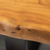 Massivholz Baumstamm Couchtisch MAMMUT 110cm Akazie schwarzes Metallgestell 3,5cm Tischplatte