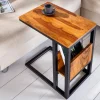 Massivholz Beistelltisch CONCIERGE 60cm braun Sheesham stone finish mit Stauraum