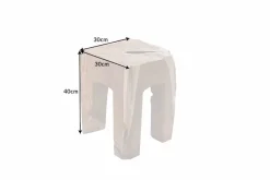 Massivholz Beistelltisch MOLAR 30cm Hocker Teak Block aus einem Stück gefertigt