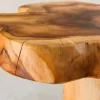 Massivholz Beistelltisch ROOT 70cm natur Teak aus Wurzelholz im Stelzen-Design