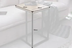 Massivholz Beistelltisch SCANDINAVIA 45cm natur Wildeiche Metall schwarz Laptoptisch