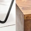 Massivholz Beistelltisch SCORPION 45cm braun Sheesham stone finish Hairpin Legs Stauraum