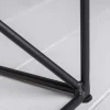 Massivholz Couchtisch ARCHITECTURE 110cm Eiche geölt schwarzes Metallgestell mit Ablage