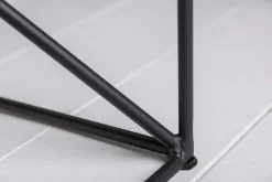 Massivholz Couchtisch ARCHITECTURE 110cm Eiche geölt schwarzes Metallgestell mit Ablage