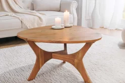 Massivholz Couchtisch ARCHITECTURE 70cm natur honey finish Akazie dreieckig