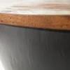 Massivholz Couchtisch JAKARTA 70cm grau rund aus recycelten Fischerbooten