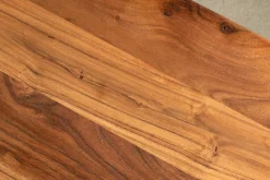 Massivholz Couchtisch MAMMUT 120cm Akazie natur V-Gestell schwarz 2,5cm Tischplatte