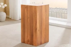 Massivholz Dekosäule COLUMNA 50cm braun Akazie Beistelltisch