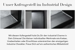 Massivholz Esstisch IRON CRAFT 160cm braun schwarz Sheesham stone finish Industrial