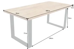 Massivholz Esstisch IRON CRAFT 180cm braun schwarz Sheesham stone finish Industrial